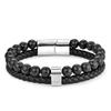 Anchor Black Leather Rope Cowhide Men's Natural Stone Leather Woven Bracelet Handmade Multilayer Leather Bracelet 2026