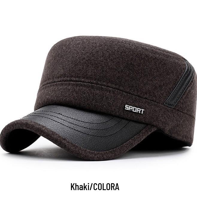 Winter Warm Fleece-Lined Duckbill Cap for Seniors – Thickened Flat Top Ear Muffs Hat