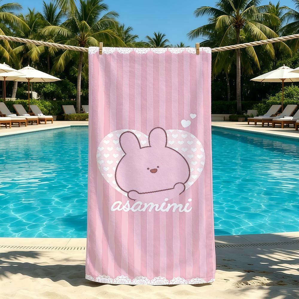 A-ASAMIMICHAN Towel For Outdoor Camping Cute Beach Towel Super Absorbent Quick-Drying Summer Towel