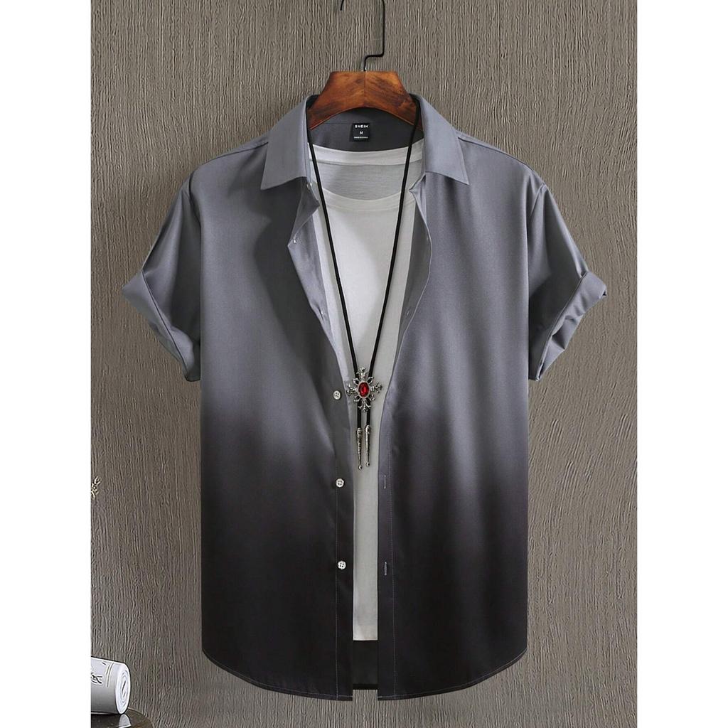Men's Shirts, Summer Clothing, Gradient Design Patterns, 3D Printed Shirts, Short Sleeved Tops, Street Wear, Casual Hawaiian Shirts