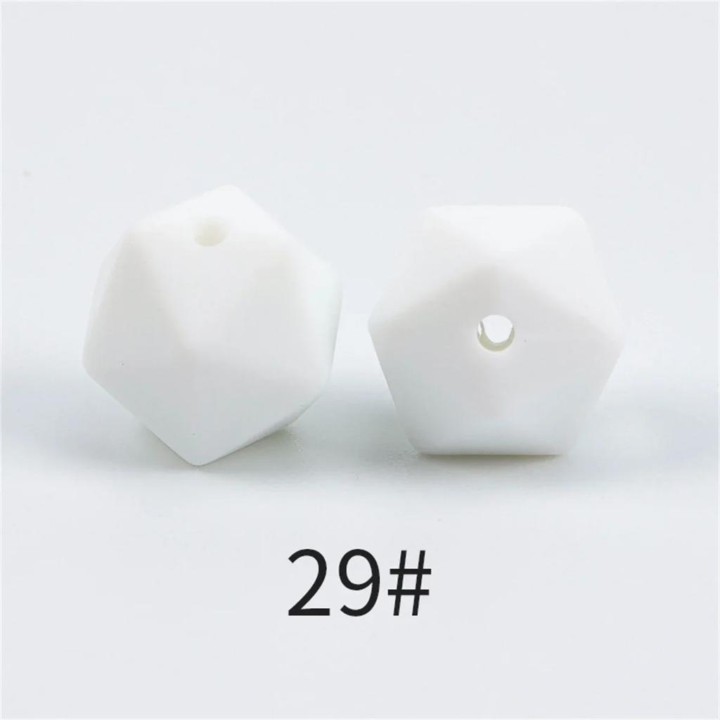 TX49 10Pcs 14mm Hexagon Solid Color Silicone Beads Jewelry DIY Necklace Bracelets Keychain Trend Handmade Accessories Jewelry