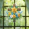 Acrylic Special Shaped Cross Flower Diamond Painting Hanging Decorations Rhinestone Diamond Art Window Pendants for Office Decor
