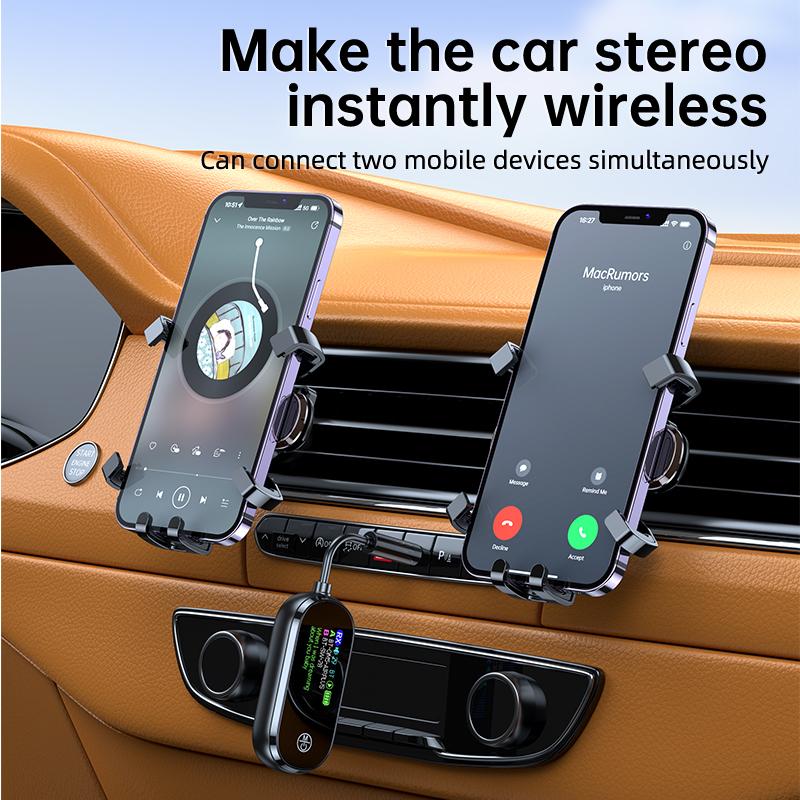 2 In 1 Bluetooth 5.4 Audio Transmitter Receiver 3.5MM AUX Hifi Stereo Audio Wireless Adapter with Mic for Car Airplane TV PC Headphone