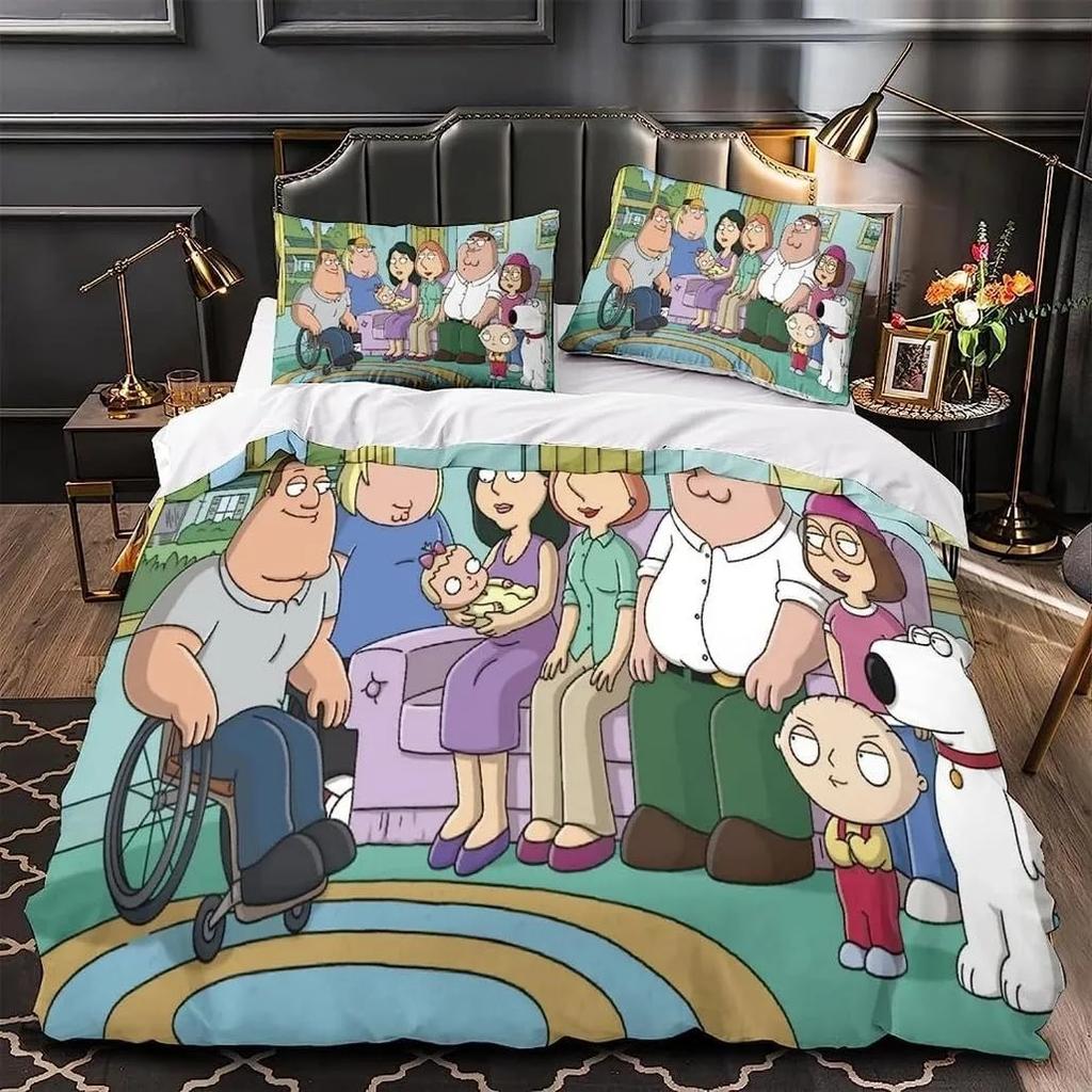 Cartoon Animation Customisable Bedding SetFamily Guy Bedding Set For Boys Adult Twin Queen Size Duvet Cover Pillowcase
