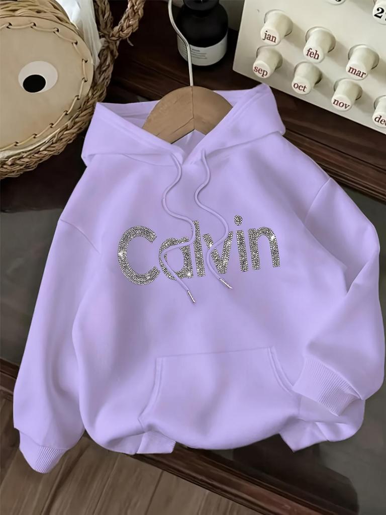 2025 EU Size Unisex Hooded Sweatshirt with CaIvin Print – New Style