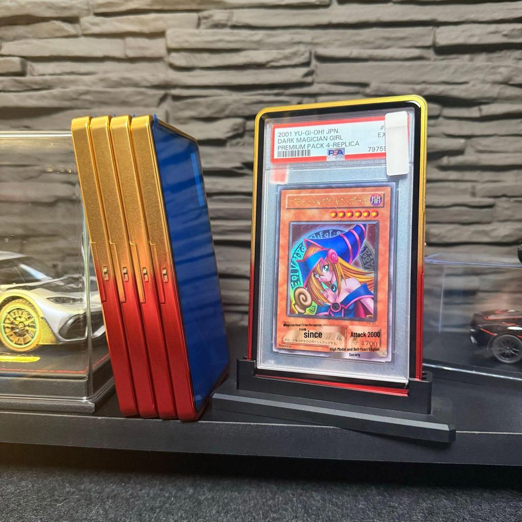 PSA Universal Graded Card Sleeve - Glossy Metal Snap-On Protective Case with Stand (Drop & Dust-Proof)