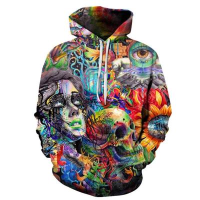 Paint Skull 3D Printed Hoodies