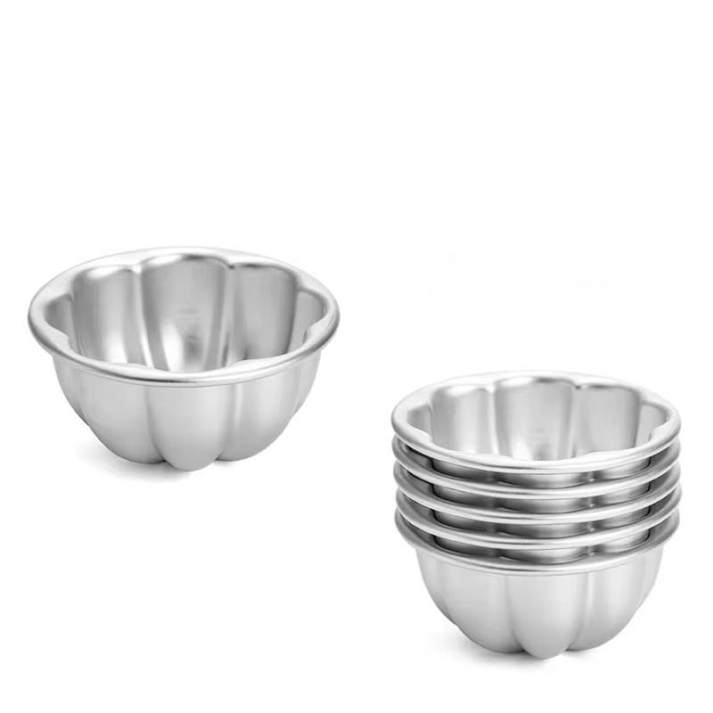 6/12Pcs Reusable Aluminum Alloy Dessert Mould, Non-stick Egg Tart Molds Cupcake Muffin Cup Mould - Kitchen & Baking Tools