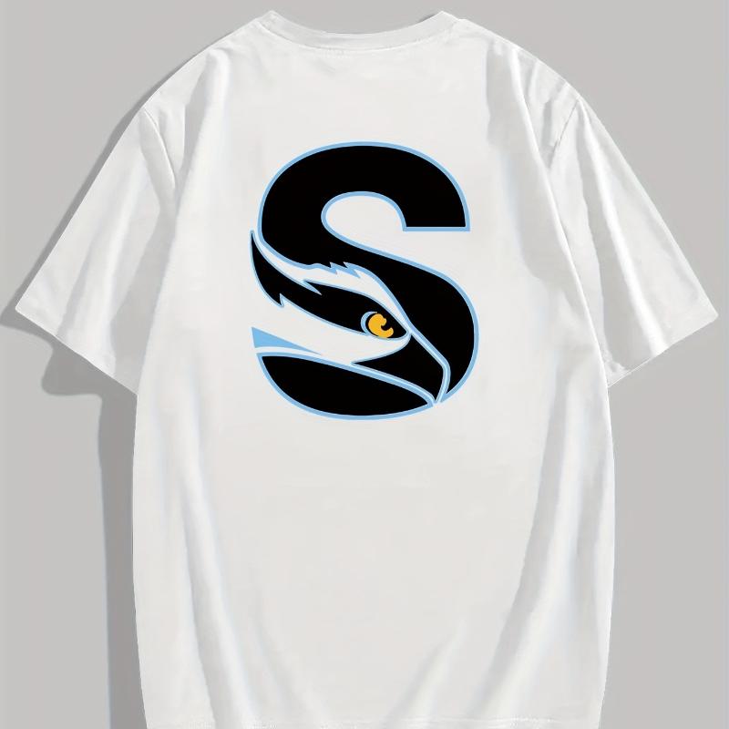 

S Eagle Logo T-Shirt,Soft Breathable & Fade-Resistant, Classic Fit for Daily Casual Wear XXL белый
