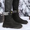 Große Größe Schneestiefel mit Frontreißverschluss Herren Samt High-Top Baumwollschuhe Winter wasserdicht große Baumwollstiefel