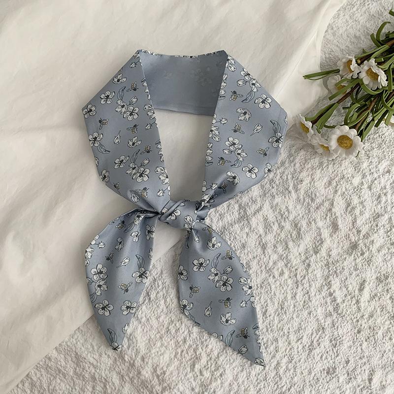 Silk Scarf, Long Strip, High-end New Multi-purpose Scarf, Pastoral Headband, Hair Ribbon Tied, Bag, Ribbon Decorative Belt.