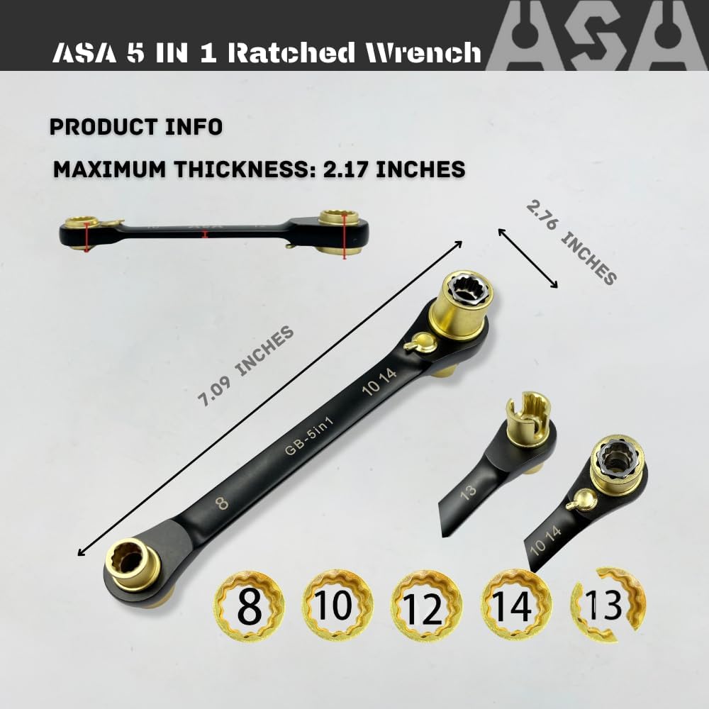 BLACK 5-in-1 Ratcheting Wrench United States