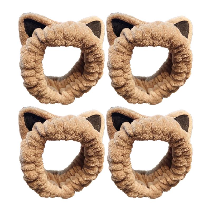 Cute Cartoon Cat Ears Face Wash Headband for Women with High Elasticity Hairband Accessories