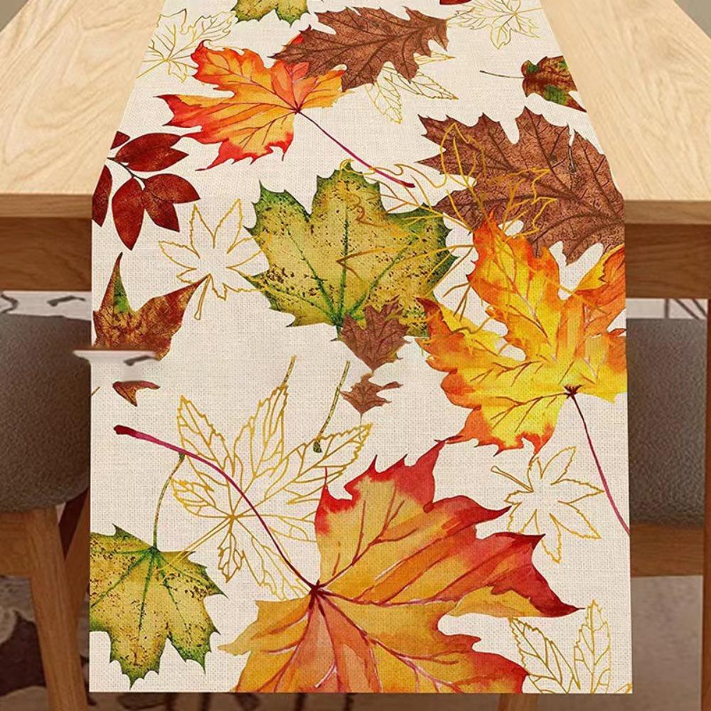 Christmas Table Runner Linen Holiday Decor Creative Halloween Thanksgiving Tablecloth Festive Atmosphere