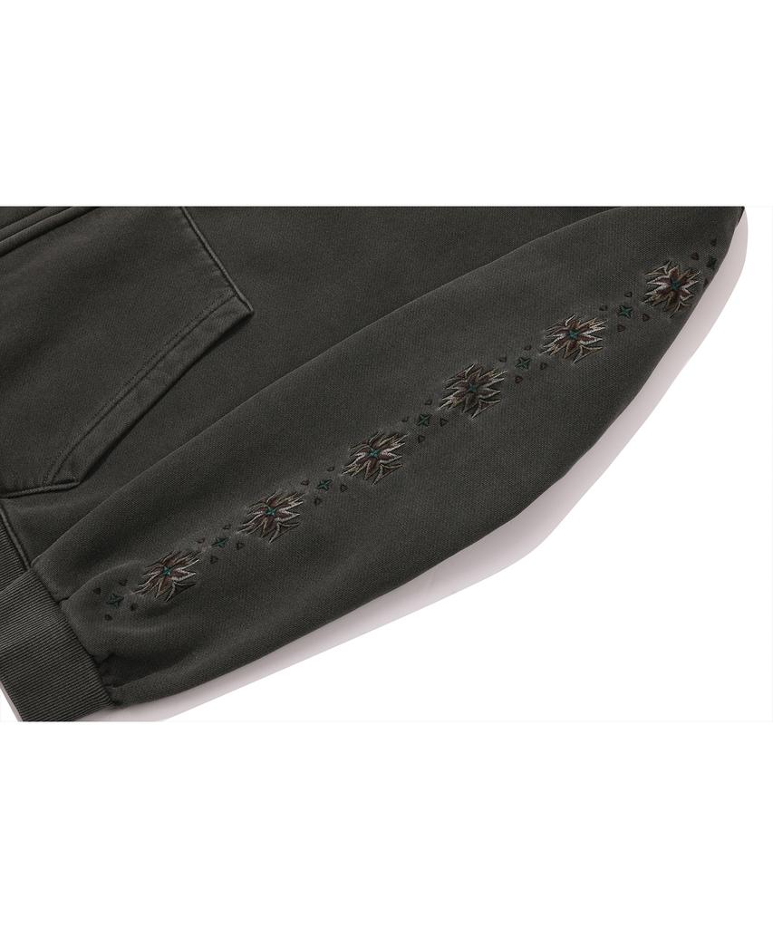 Cpgn Studio [2-Way] Skirt Sleeve Pigment Hooded Zip-Up Smoked Black