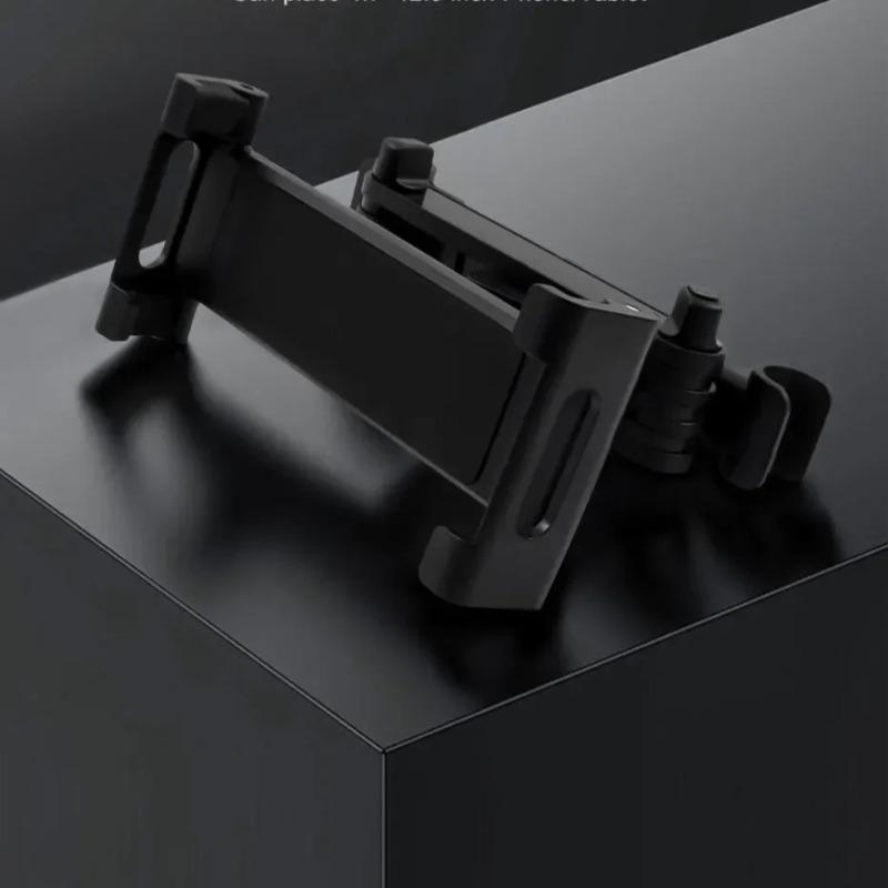The car headrest tablet phone stand is 360° rotatable and extendable for installation, compatible with all smart devices