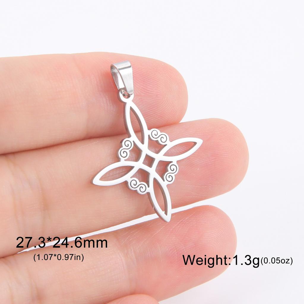 LIKGREAT 1Pcs Witch Celtics Knot Pendant Stainless Steel Wiccan Hanging Charm for Necklace Bracelet Earring Jewelry Making