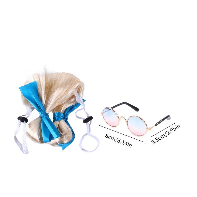 Pet Products Popular Pet Accessories Pet Glasses Wig Set Cat Dog Funny Pet Accessories
