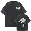 Gewaschenes Vintage Forward Observations Group Grafik T-Shirt Skelett Herren Damen Hip Hop Mode Übergroße T-Shirts Männliche Streetwear