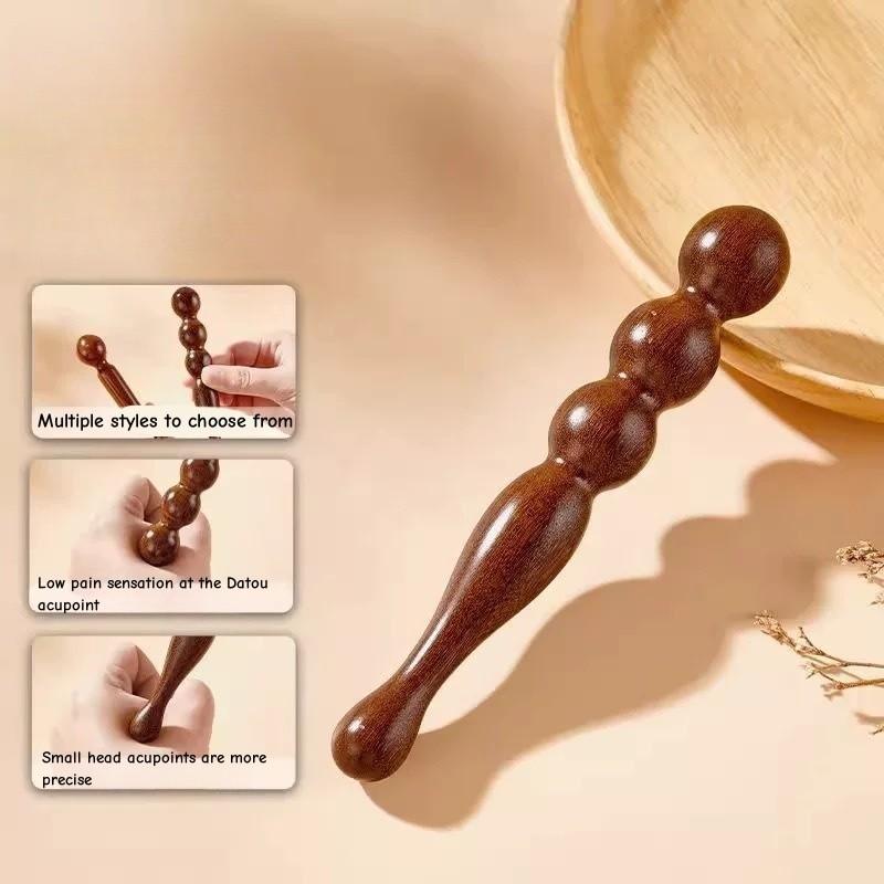 Sandalwood Massage Acupressure Stick Hands Feet Face Multifunctional Wooden Meridian Massage Stick Beauty Health Therapy Rehabilitation Tools