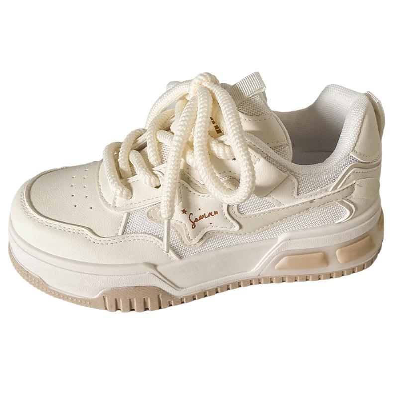 

B1206 латексная стелька/звезда толстая подошва сетчатая белая женская летняя дышащая обувь для серфинга 2024 новая обувь для хлеба 35 бежевый