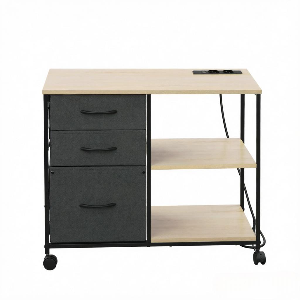 File Cabinet,Rolling Office Storage Unit,Office Side Table(only with file cabinet)