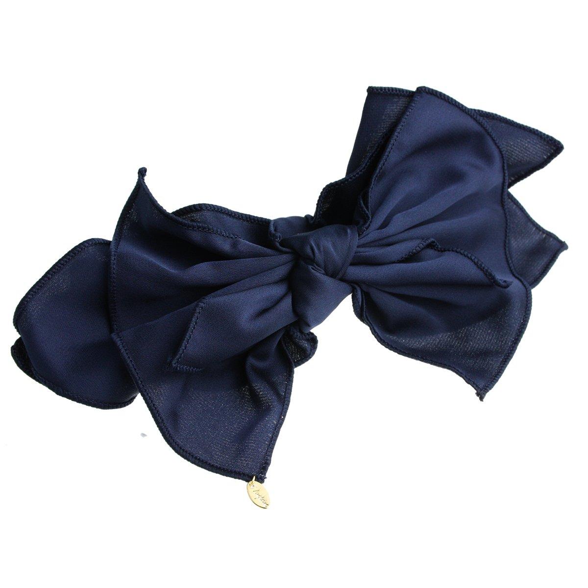 

VINGTAINE Flutter Scarf Ribbon Banana Clip Hair Clip Navy [Vintaine] H-300-NY