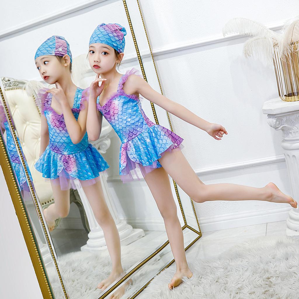 Comercio exterior transfronterizo ropa infantil trajes de baño infantiles niñas y niñas pequeña princesa niños medianos y pequeños gas extranjero de una pieza