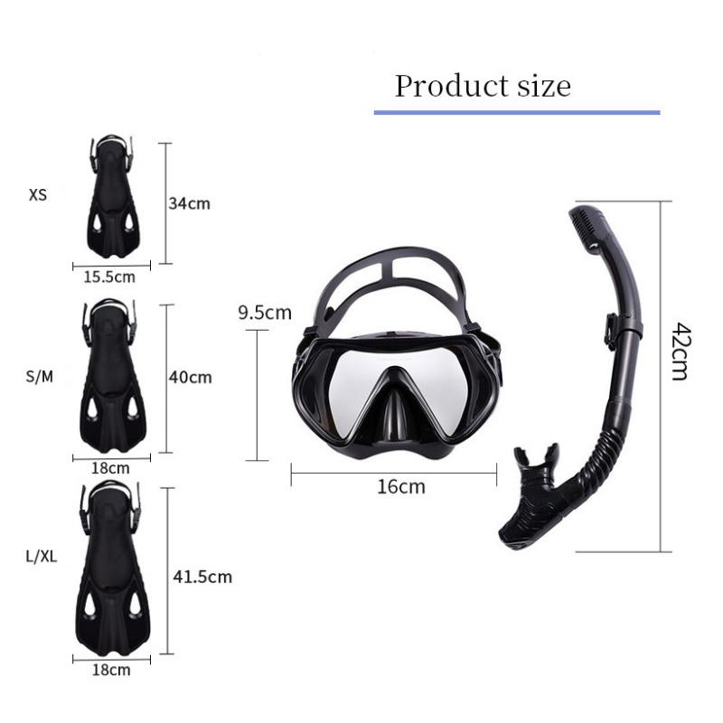 Outdoor Sports Diving Masks Snorkel Adjustment Flipper Frog Shoes Three-piece Set Snorkeling Set Diving Goggles