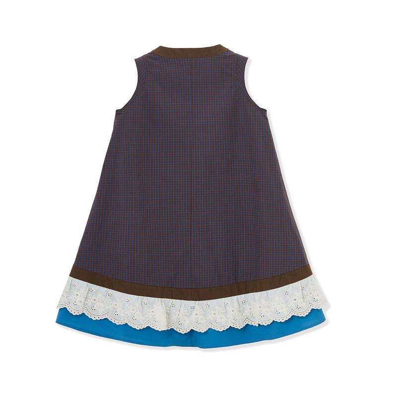 ASK JUNIOR Girls' Summer Plaid Sleeveless A-line Dress