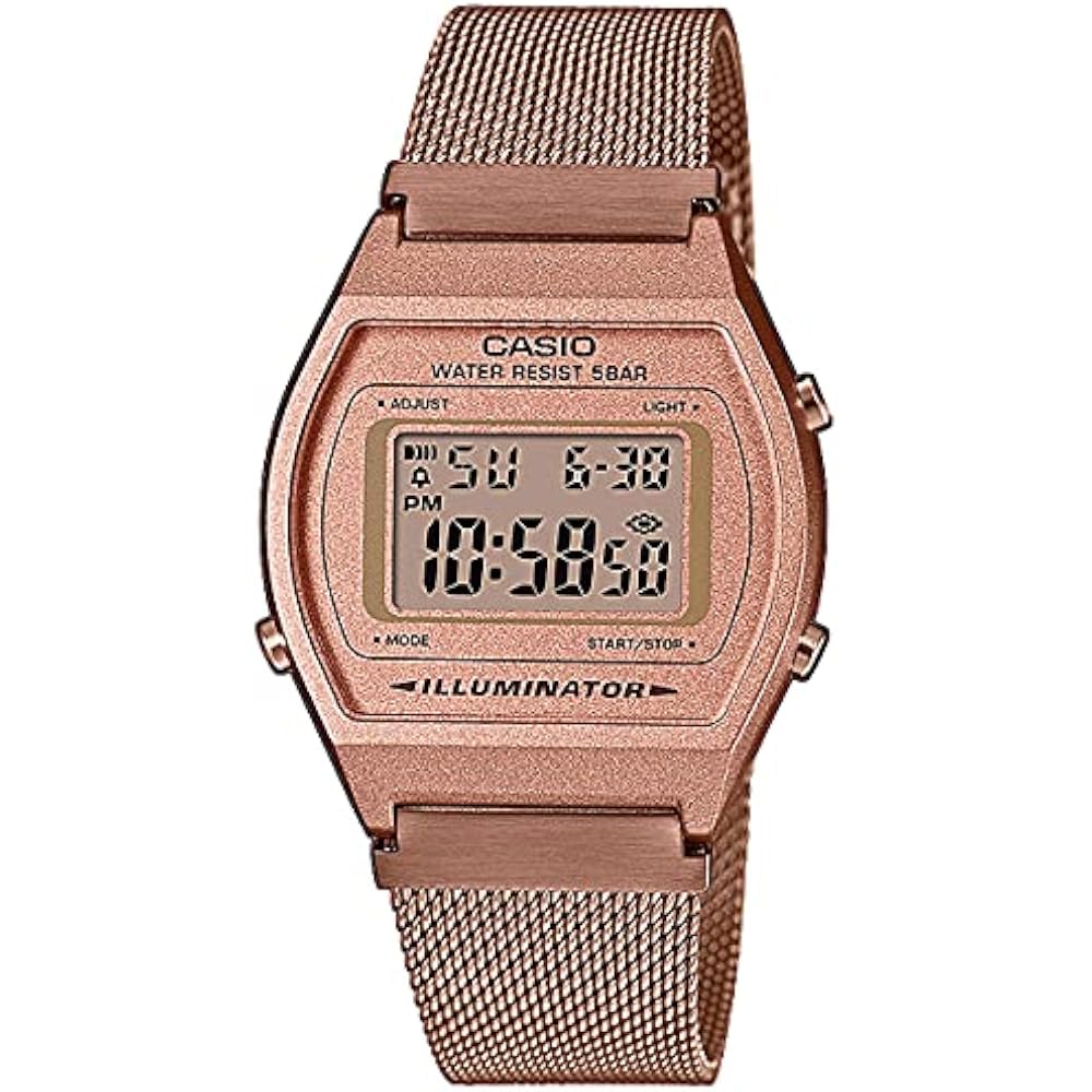 [Casio] CASIO Digital Watch Vintage Series B640WMR-5A Unisex Rose Gold Mesh Metal Band Overseas M...