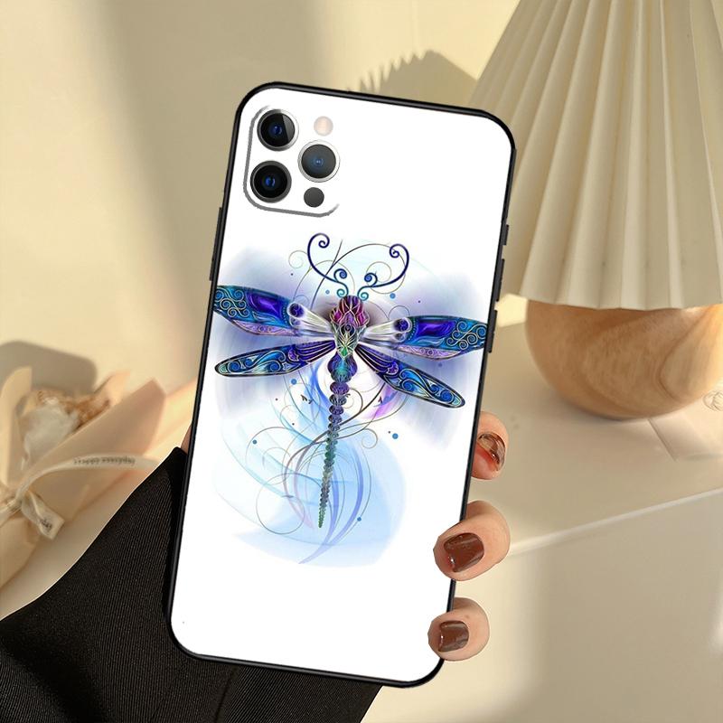 

Чехол для телефона с рисунком стрекозы для iPhone 14 16 15 11 12 13 17 Pro Max 13 mini 15 16 Plus 16e 17 Air Cover Funda iPhone 16 Plus