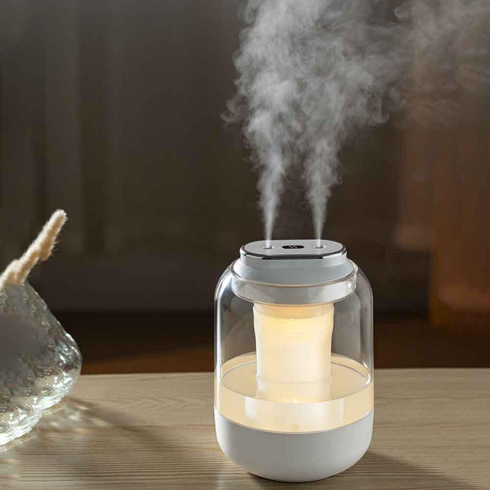 2L Double Spray Humidifier Mute Household Office Small Night Light Digital Display Large Spray Humidifier
