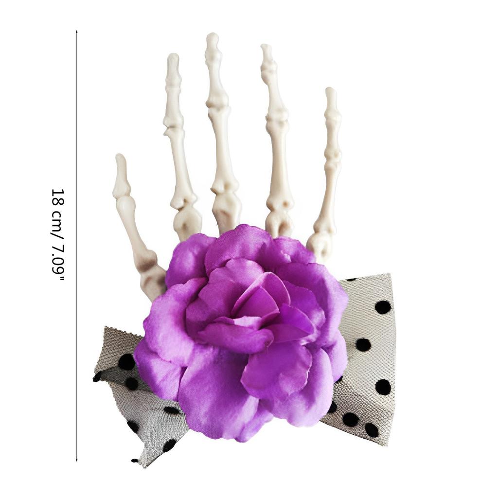 Big Skeleton Hand Flower Hairclip Novelty Hair Grip Women Party Headpiece Hair Decorations Photo Accessories