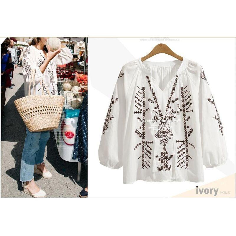 

Модная Горячая Распродажа Блузка Толстушка мм Кисточка Кулиска Вышивка Coffee Plus size XXXXXL