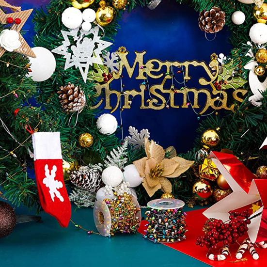 Fargerik Lyslenke Ekstra Lang Klar Farge Glatt Overflate Kan Klippes Fritt Bred Anvendelse Dekorativ Plast Juletre Fargerike Kunstige Lyslenker