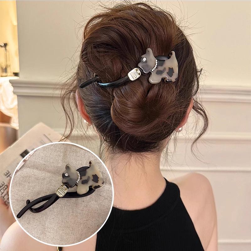 Cute and Adorable Cat-shaped Hair Clip, High-end Back Hair Clip for Women, One-piece Hairpin, Updo Hair Accessory