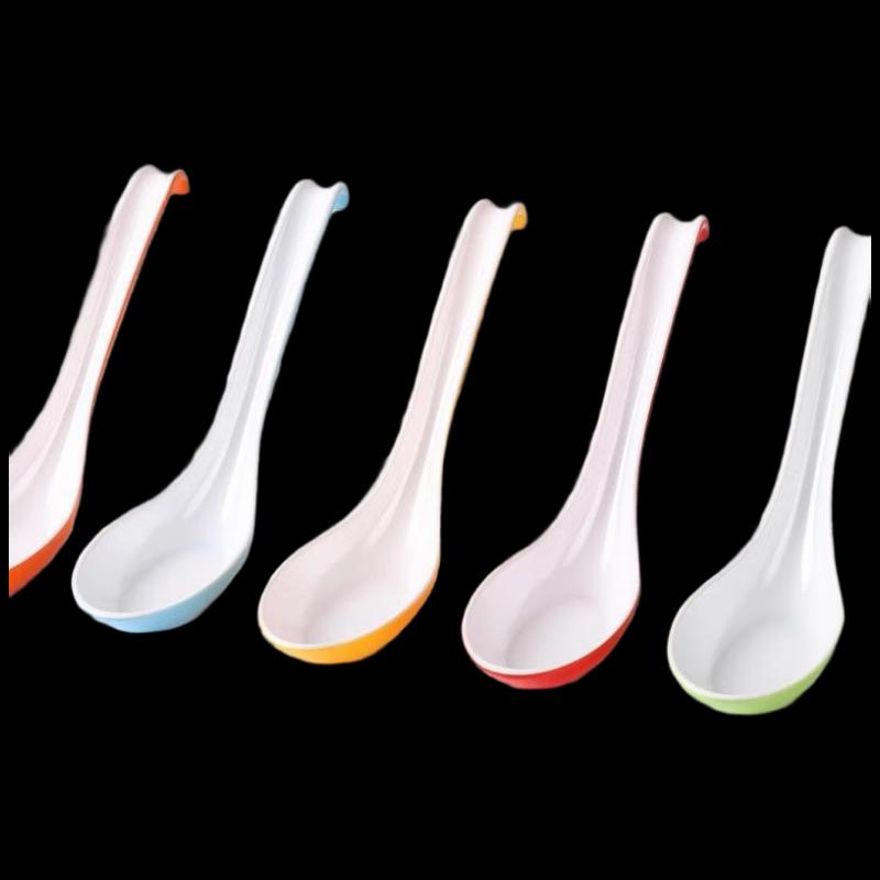 

Jijun Two-Tone Plastic Melamine Soup Spoons 5-pack