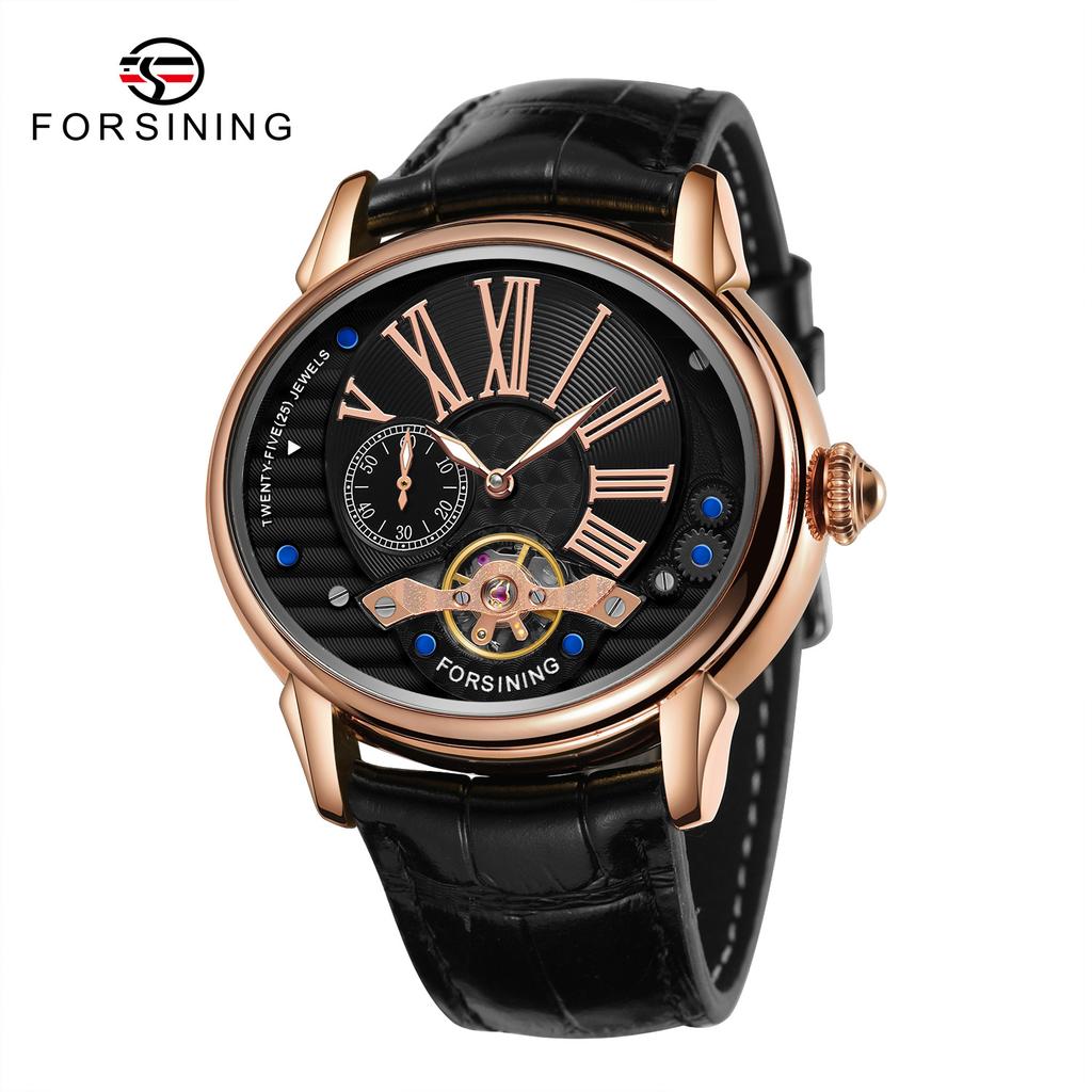 Forsining New Top Men's Watch Fashion Hollow Creative Dial Flywheel Automatic Mechanical Watch