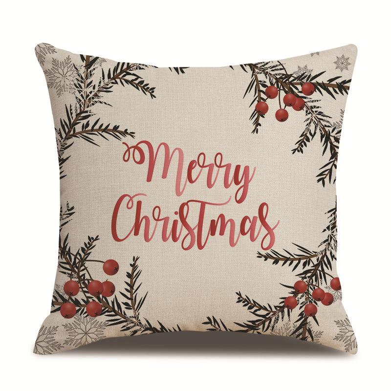 Christmas Bedroom Single-sided Pillowcase Living Room Linen Car Pillowcase Sofa Pillowcase Bedside Cushion Cover