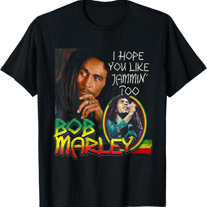 

Official Bob Marley Jammin T Shirt Unisex T Shirt Blouses Essential Gym T-Shirts 5XL різнокольоровий