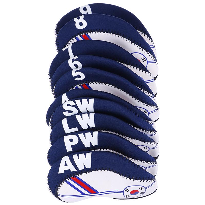 10Pcs/Set Golf Club Iron Head Cover Protector Neoprene Golf Protective Headcover