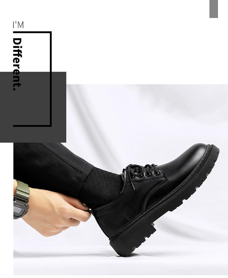 Men's Black Leather Business Casual Shoes - Spring & Autumn Korean Style, Versatile for Weddings or Everyday Wear