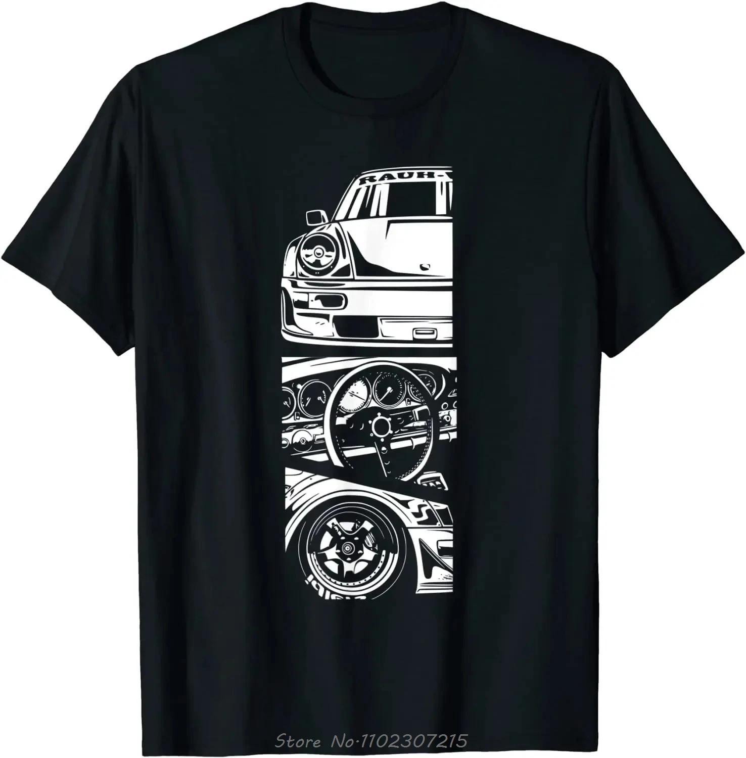 

Womens Tshirt Japanese Automotive Retro Race Tshirt Tuning Car Fitness Womens T Shirt ONeck Casual S