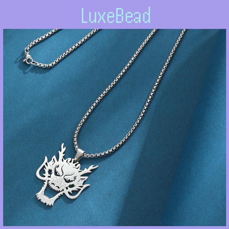 Stylish Titanium Steel Dragon Head Pendant Necklace For Men And Women Fashionable 2024 Trendy Long Chain