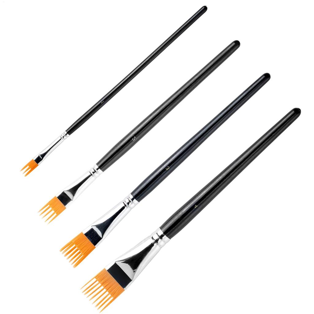4-Pack Professional Paintbrush Set for Watercolor Oil Digital Painting - Landscape Leaf Art Brushes for Artists & Students