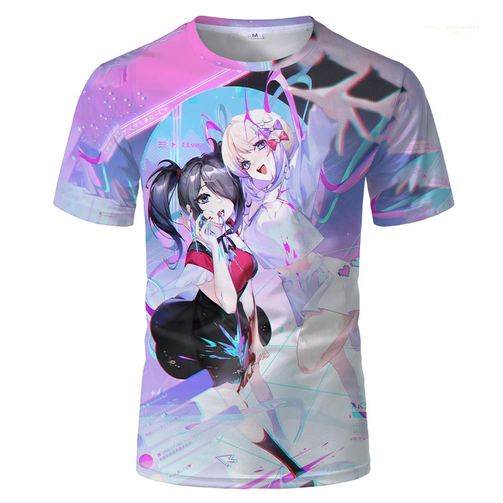 NEEDY GIRL OVERDOSE Kangel Übergröße Herren T-Shirt, Cartoon 3D Muster T-Shirt, Herren Kurzarm Oberteil, Sommerkleidung