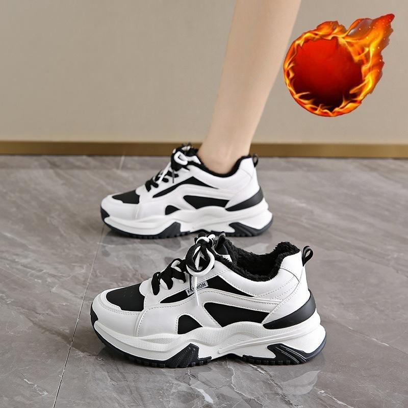 

Thick-stitched Dad-style Shoes for Women - New and Trendy Cotton Shoes Suitable for All Occasions, for Sports Activities. 40 чорний