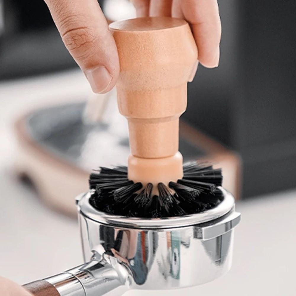 Residual Powder Sweep Portafilter Cleaning Brush Wooden Handle Barista Brush Espresso Machine