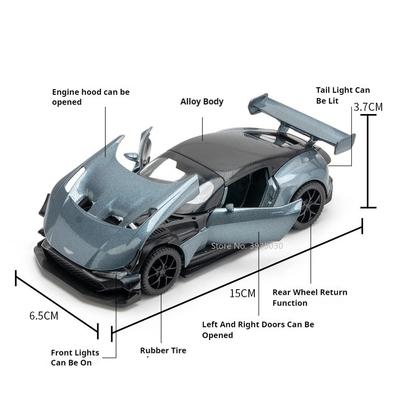 1:32 Alloy Valkyrie Vulcan Toys Models Cars Wheel Pull Back Miniature Car with Light Music Supercar for Boys Collection Gifts